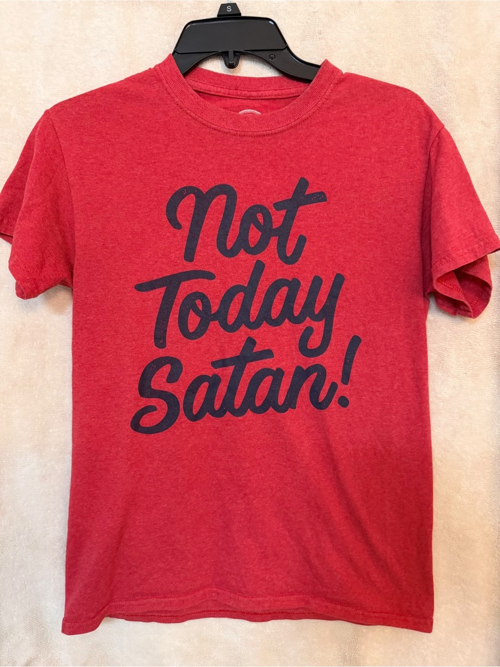 Red Graphic Tee - "Not Today Satan!"